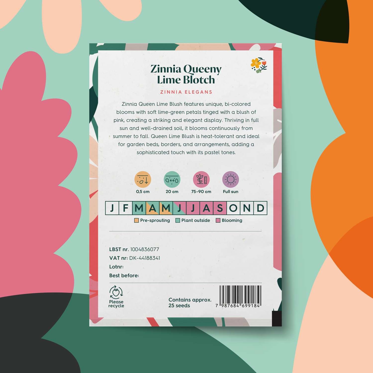 Zinnia 'Queen Lime Blush' (graines)